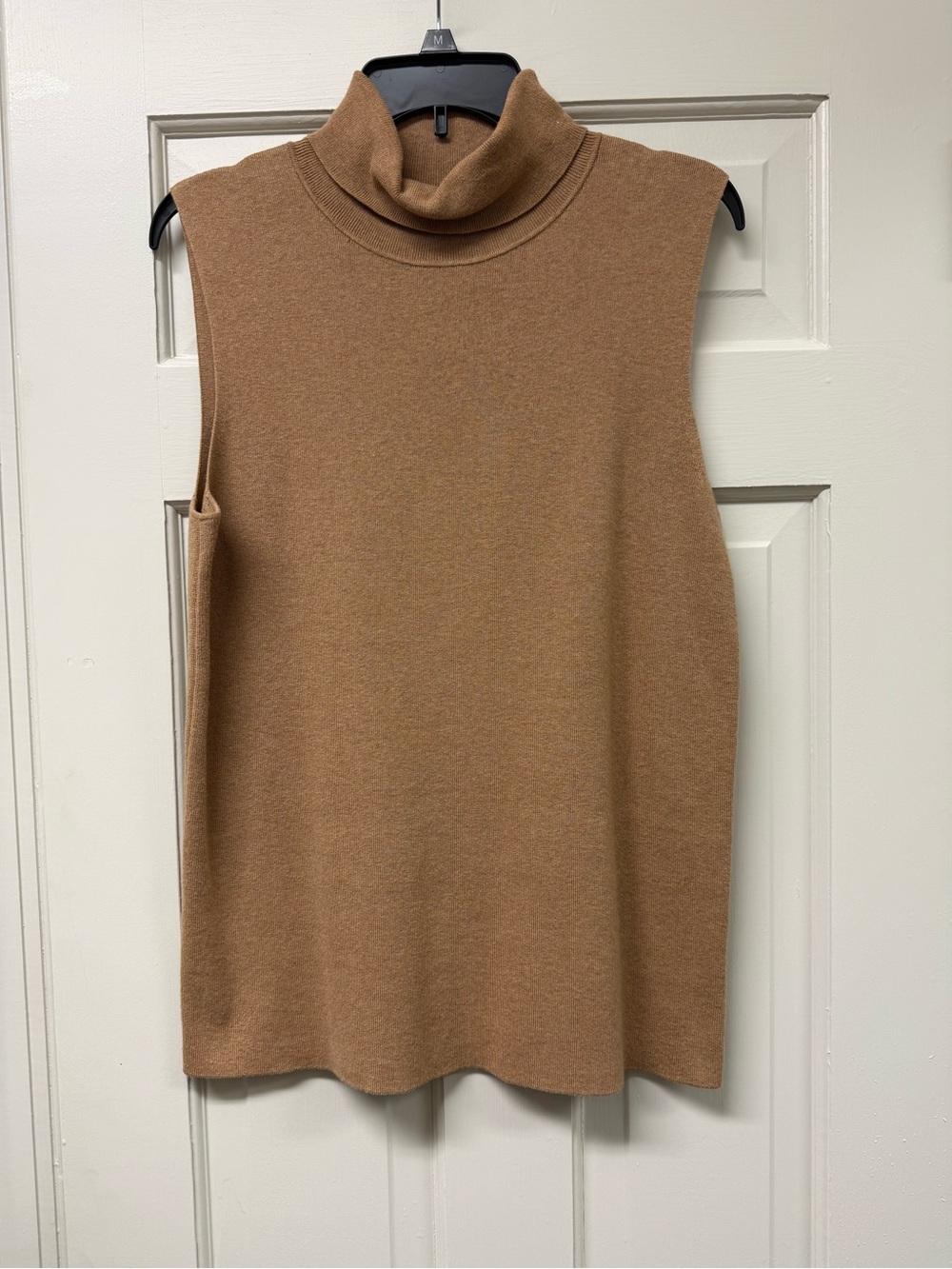 Talbots Sleeveless Turtleneck Sweater in Camel Brown